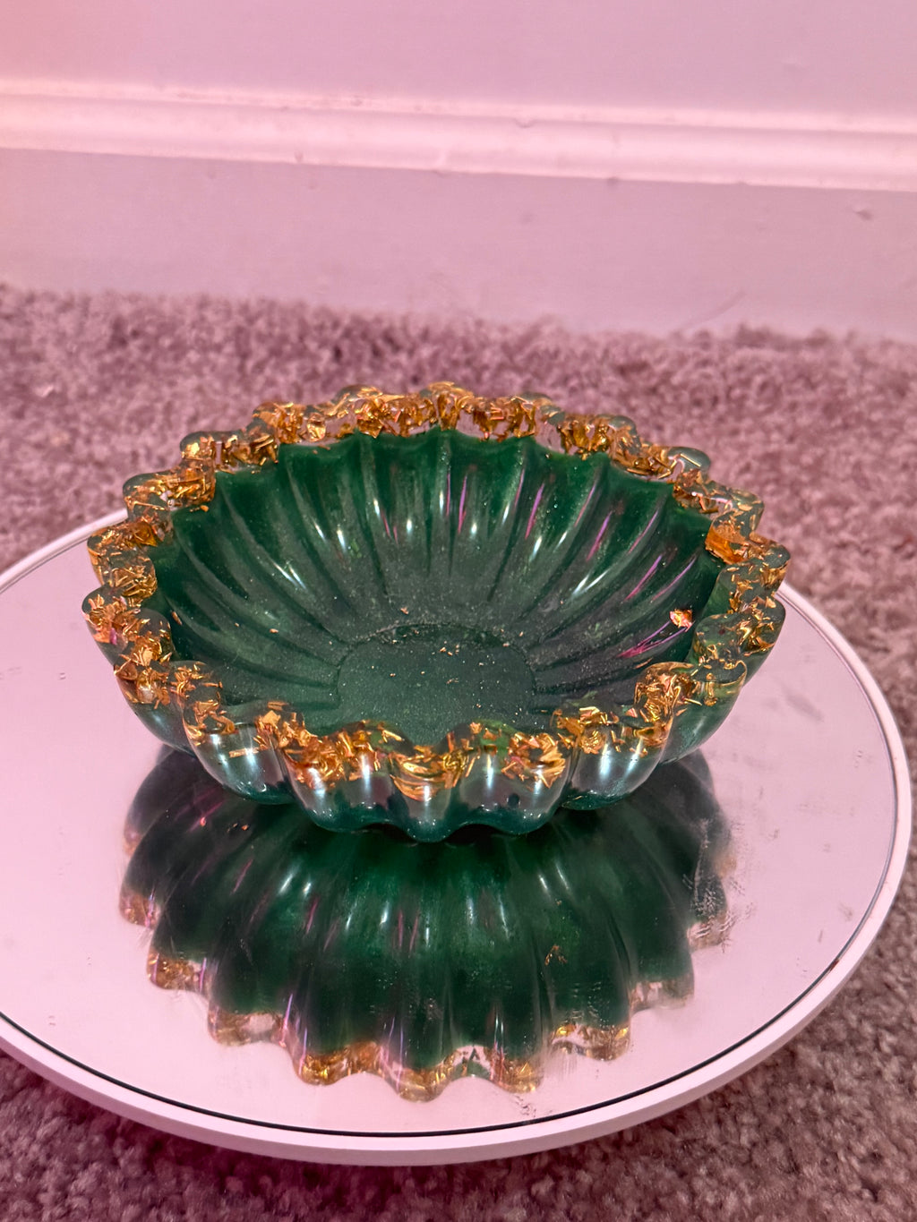 ✨ Luxury Emerald Green Resin Bathroom Set – 3 Pieces